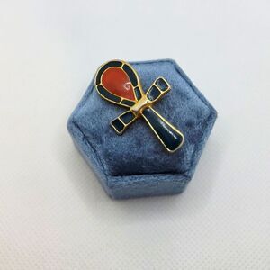MMA Gold Enameled Combo Brooch Pendant